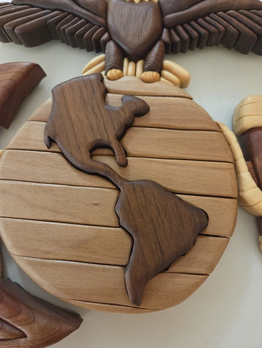 Marine Corp Eagle, Globe, And Anchor Wooden Wall Hanging